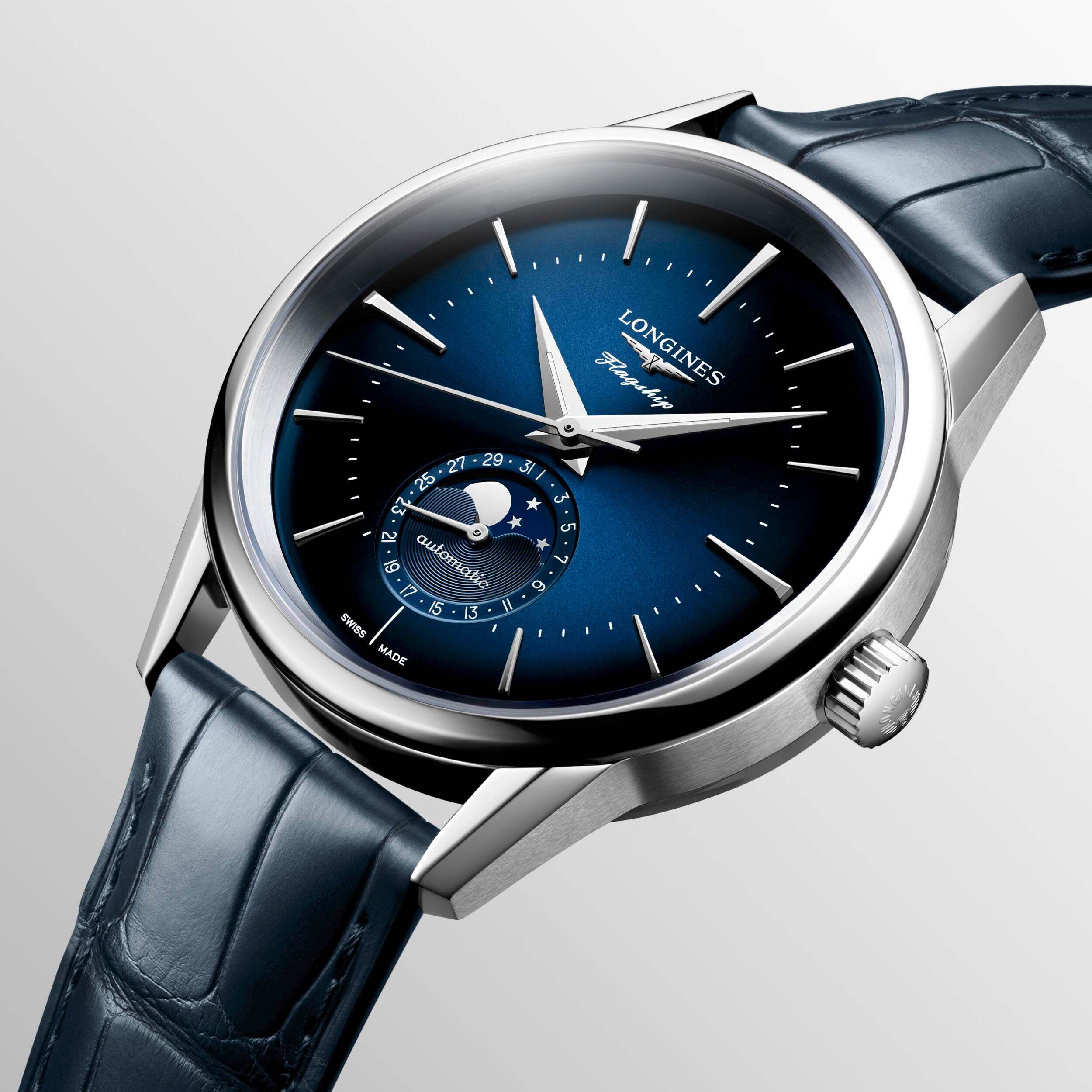 Longines Flagship Heritage Automatic Moonphase 38 mm Stainless Steel Maison Birks